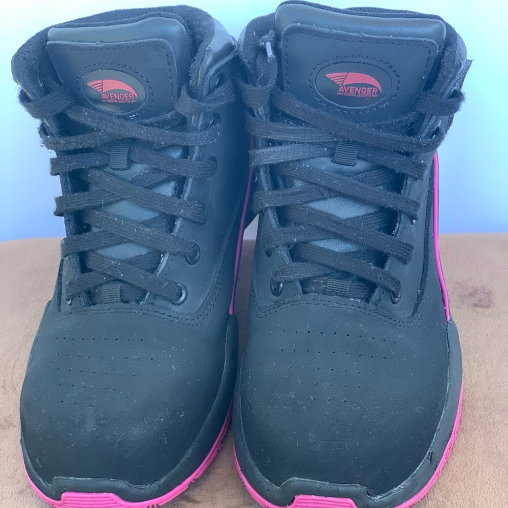Avenger Black and Red Mid-Top Sneakers